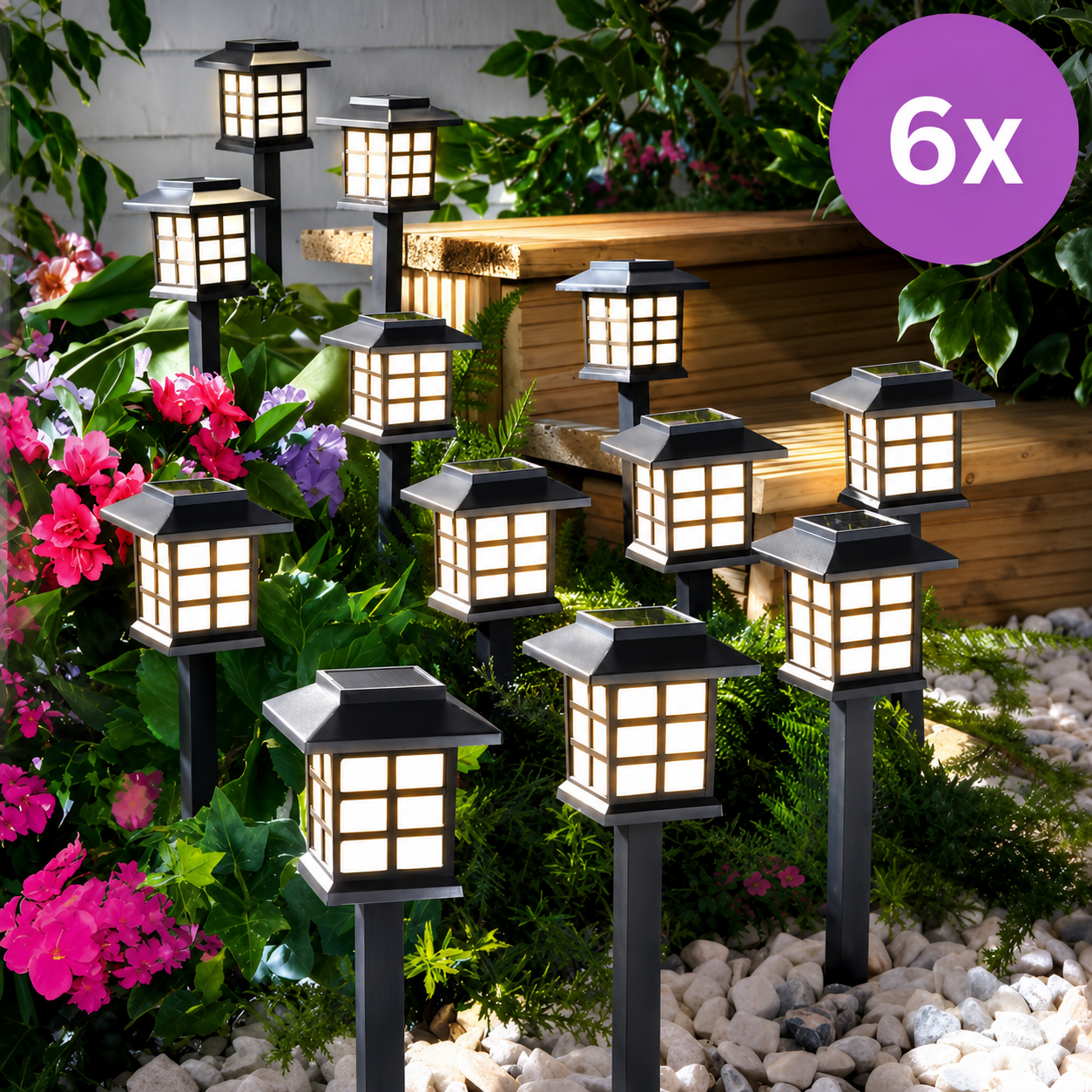 Solarne LED Lampe za Dvorište 3 + 3 Gratis – Luksuzno Osvetljenje