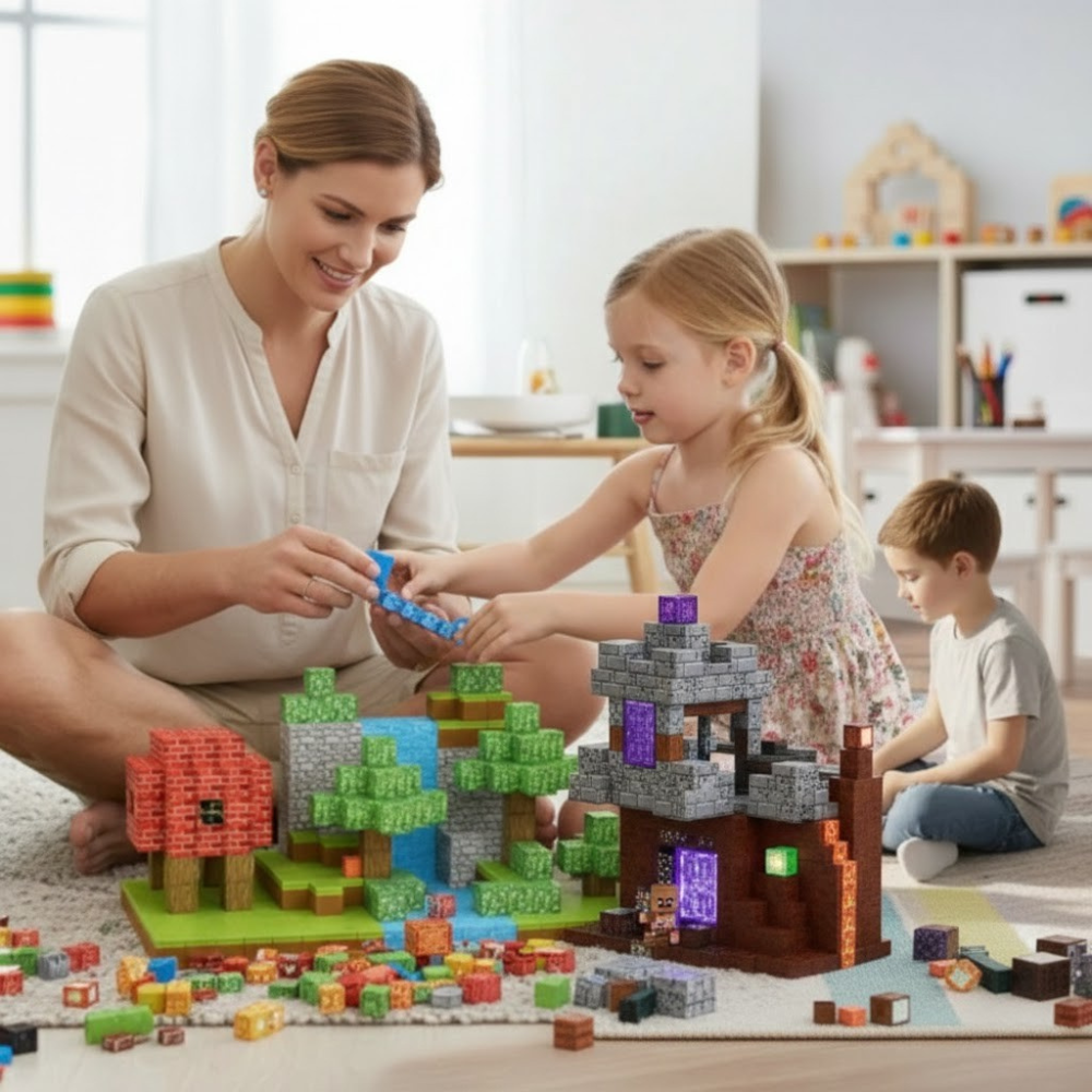 Minecraft Svet u Magnetnim Blokovima – Pixel Kocke
