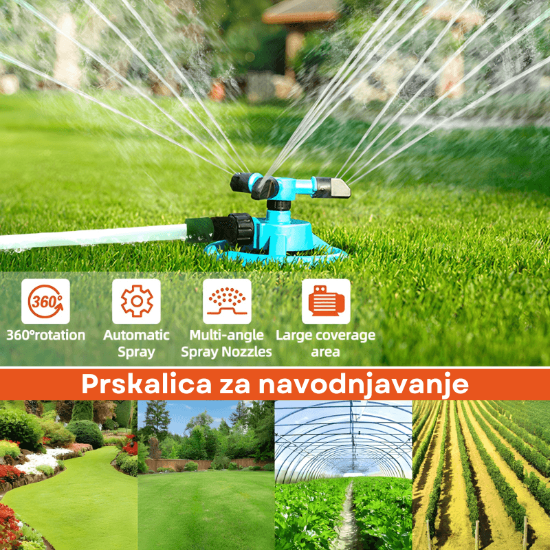 Automatska 360° Rotirajuća Prskalica za Navodnjavanje